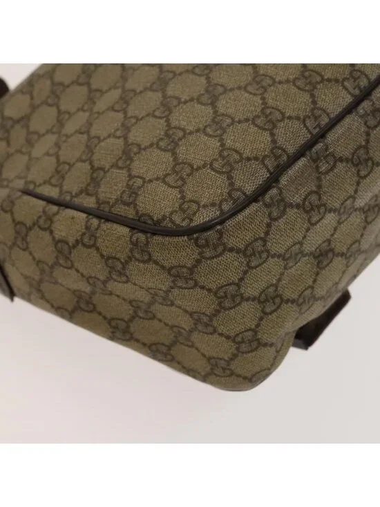 Authentic GUCCI GG Supreme Shoulder Bag PVC Beige Silver 223661 - Picture 8 of 16